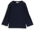 TOM TAILOR Damen Langarmshirt mit Knopf-Details, blau, Uni, Gr. XXL