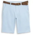 TOM TAILOR Herren Regular Chino Shorts mit G&uuml;rtel, blau, Uni, Gr. 36