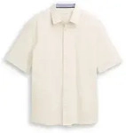 TOM TAILOR Herren Comfort Fit Kurzarmhemd aus Baumwolle, braun, Uni, Gr. M