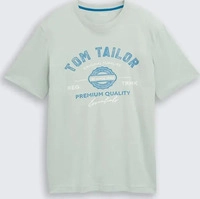 Tom Tailor 1037735_12792, TOM TAILOR Herren T-Shirt mit Logo-Print, gr&uuml;n, Uni,...