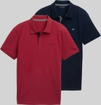 Tom Tailor 1044879_35930, TOM TAILOR Herren Poloshirts im 2er-Pack, rot, Uni,...