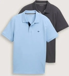 Tom Tailor 1044879_32245, TOM TAILOR Herren Poloshirts im 2er-Pack, blau, Uni,...