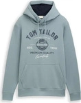 Tom Tailor 1043292_27475, TOM TAILOR Herren Hoodie Sweatshirt mit Logo-Print, gr&uuml;n,