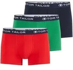 TOM TAILOR Herren Kurze Boxershorts im 3er-Pack, rot, Uni, Gr. XXL/8