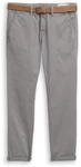 TOM TAILOR DENIM Herren Chino Hose mit G&uuml;rtel, grau, Uni, Gr. 31/32