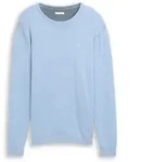 TOM TAILOR Herren Schlichter Strickpullover, blau, Meliert, Gr. M
