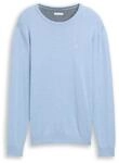 TOM TAILOR Herren Schlichter Strickpullover, blau, Meliert, Gr. M