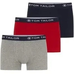 TOM TAILOR Herren Kurze Boxershorts im 3er-Pack, rot, Uni, Gr. S/4