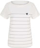 TOM TAILOR Damen Gestreiftes T-Shirt mit Bio-Baumwolle, weiß, Streifenmuster,...