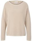 TOM TAILOR Damen Loose Fit Strickpullover aus Bio-Baumwolle, braun, Meliert, Gr. M