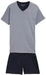 TOM TAILOR Herren Pyjama-Set aus Baumwolle, blau, Gestreift, Gr. 54/XL
