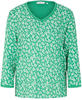 TOM TAILOR Damen Langarmshirt mit Allover-Print, grün, Blumenmuster, Gr. XL