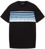 TOM TAILOR Herren T-Shirt mit Print, schwarz, Uni, Gr. S