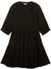 TOM TAILOR DENIM Damen Kleid mit Volants, schwarz, Uni, Gr. XL