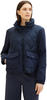 TOM TAILOR Damen Wattierte Hybrid Jacke mit Waffekstruktur, blau, Uni, Gr. XXL
