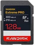 SanDisk 128 GB SDXC Extreme PRO UHS-II V60 R300MB/s W210MB/s Speicherkarte