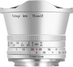 TTArtisan 7,5 mm 1:2,0 Fisheye Silber Sony E