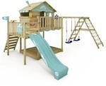 Spielturm Smart Coast Stelzenhaus mit Rutsche und Kletteranbau - Massivholz Garten