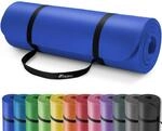 Tresko Yogamatte Fitnessmatte Gymnastikmatte Pilates 185x60x1,0cm Dunkelblau