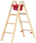 Holz-stufenstehleiter, Beidseitig Begehbar, 2x4 Stufen, L&auml;nge 1,24 M - Hymer