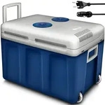 Tillvex K&uuml;hlbox Elektrisch 40l Blau Mit Rollen Mini-k&uuml;hlschrank 230 V Und 12 V