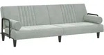 Schlafsofa Mit Armlehnen Hellgrau Samt Vidaxl