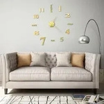 3d-wanduhr Modernes Design 100 Cm Xxl Golden Vidaxl