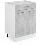 K&uuml;chenunterschrank R-line, Beton, 60 Cm Mit Schublade, Ohne Arbeitsplatte Vicco