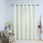 Verdunkelungsvorhang Mit Metall&ouml;sen Samt Creme 290 X 245 Cm Vidaxl