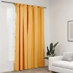 Verdunkelungsvorhang Mit Haken Leinenoptik Gelb 290x245 Cm Vidaxl