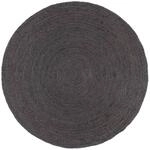 Teppich Handgefertigt Jute Rund 180 Cm Dunkelgrau Vidaxl
