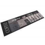 K&uuml;chenteppich Waschbar Coffee Schwarz 45x150 Cm Samt Vidaxl