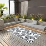 Outdoor-teppich Arakil Wei&szlig; Und Schwarz 190x290 Cm Pp Vidaxl