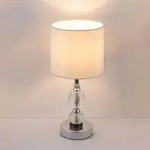 Tischleuchte Nachttischlampe Kristallglas Glasfuss Tischlampe Wohnzimmer, Textil