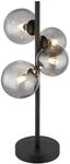 Tischlampe - Riha - Schwarz - Glas Metall Rauchglas - - Globo