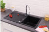 Respekta - Küchenspüle Einbauspüle Granit Spülbecken Spüle 86 x 43 Schwarz