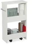 Nischenwagen, 2 F&auml;cher, Nischenregal Mit Rollen, 20 Cm Breit, Schmales Regal Bad &