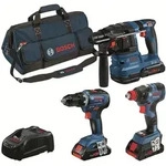 Bosch - Professional Profi Set 18v: Gsr 18v-55, Gdx 18v-200, Gbh 18v-22, 3x Akku 4