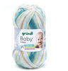 Wolle Baby color 50 g aquamarin braun mint natur multicolor Handarbeit - Gründl