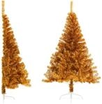 K&uuml;nstlicher Halb-weihnachtsbaum Mit St&auml;nder Gold 180 Cm Pet Vidaxl