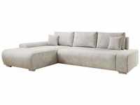 Sofa Iseo Links mit Schlaffunktion - Stoff Couch l Form für Wohnzimmer, bequem,
