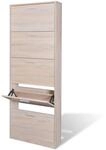 Schuhschrank Mit 5 Schuhkippern Holz Eichen-optik Vidaxl