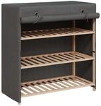 Vidaxl - Schuhschrank Mit Abdeckung Grau 79 X 40 X 80 Cm Stoff