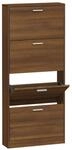 Schuhschrank Braun Eichen-optik 59x17x150 Cm Holzwerkstoff - Vidaxl