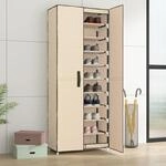 Schuhschrank Creme 60x30x166 Cm Stoff Vidaxl