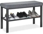 Schuhbank, 1 Ablage, Schuhregal Mit Sitzfl&auml;che, Gepolstert, Hbt 50,5 X 81 X 32 Cm,