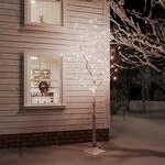 Led-birke Warmwei&szlig; 128 Leds 220 Cm Vidaxl