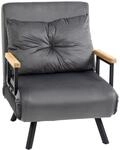 Homcom - Schlafsofa, Klappbett Mit Bettfunktion, Relaxsessel Mit R&uuml;ckenkissen,