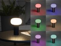 Led Akku Outdoor Tischleuchte Antibes Mit Rgb Farbwechsel, Schwarz H&ouml;he 19cm