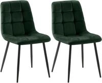2er Set Esszimmerstuhl Tilde Gr&uuml;n Samt